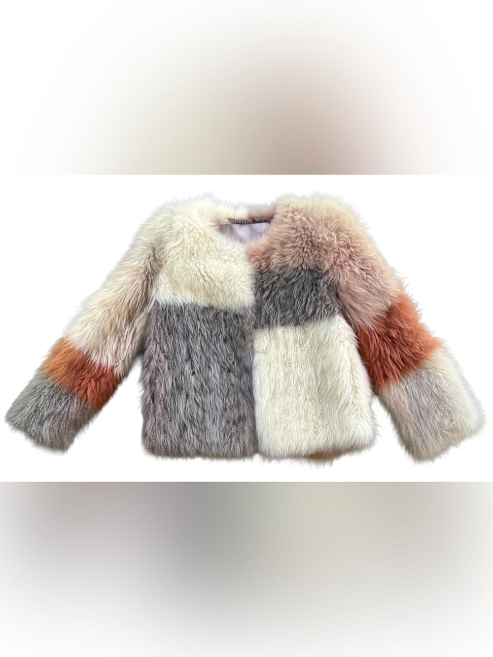 Colorblock Lamb Fur Jacket | 100% Genuine Fur | US S